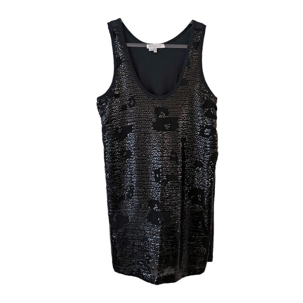 See By Chloe NWOT sleeveless tank scoop neck sequin patterned cocktail dress